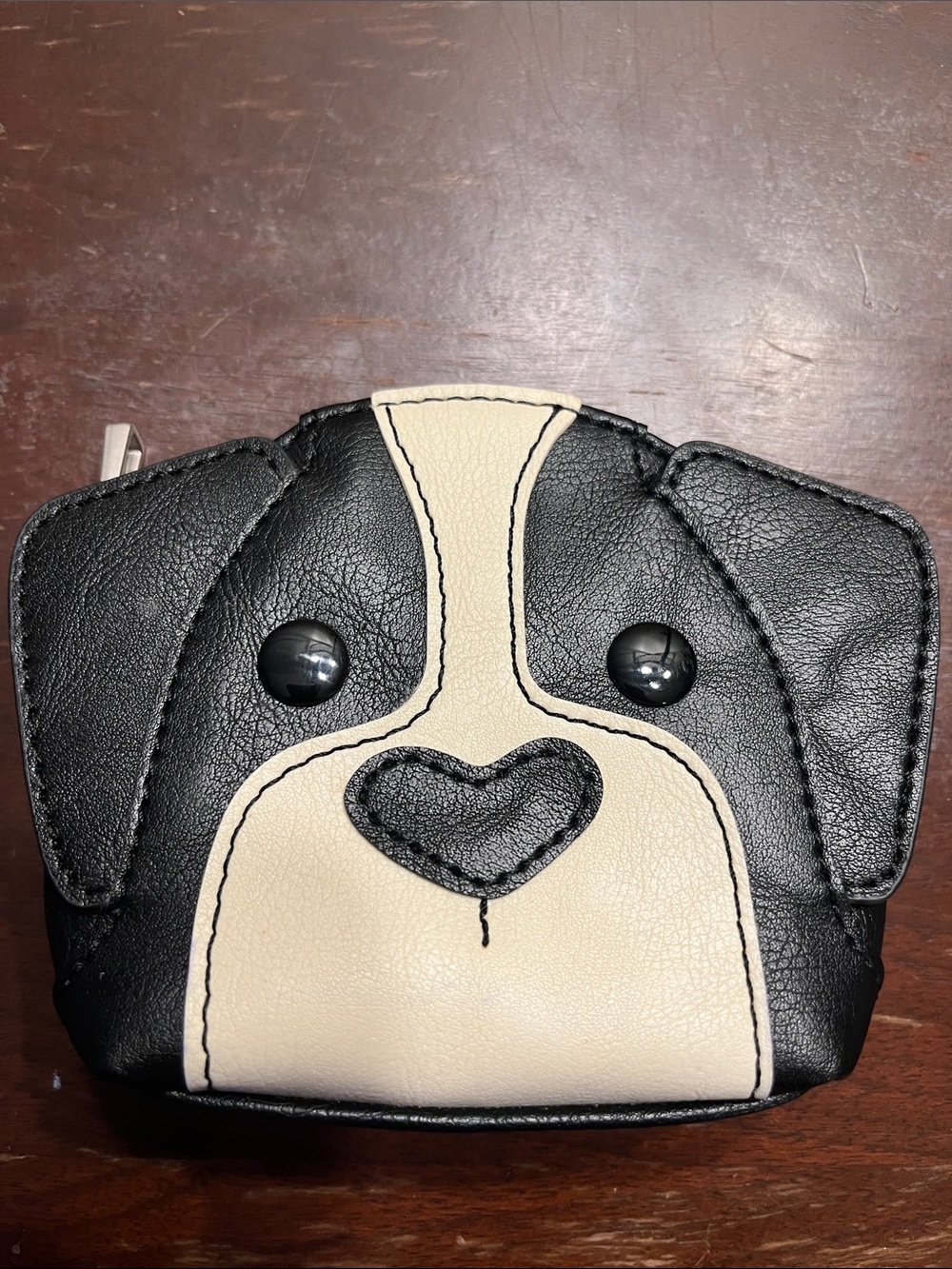 RELIC Black & Cream Dog Face Coin Pouch Keyring